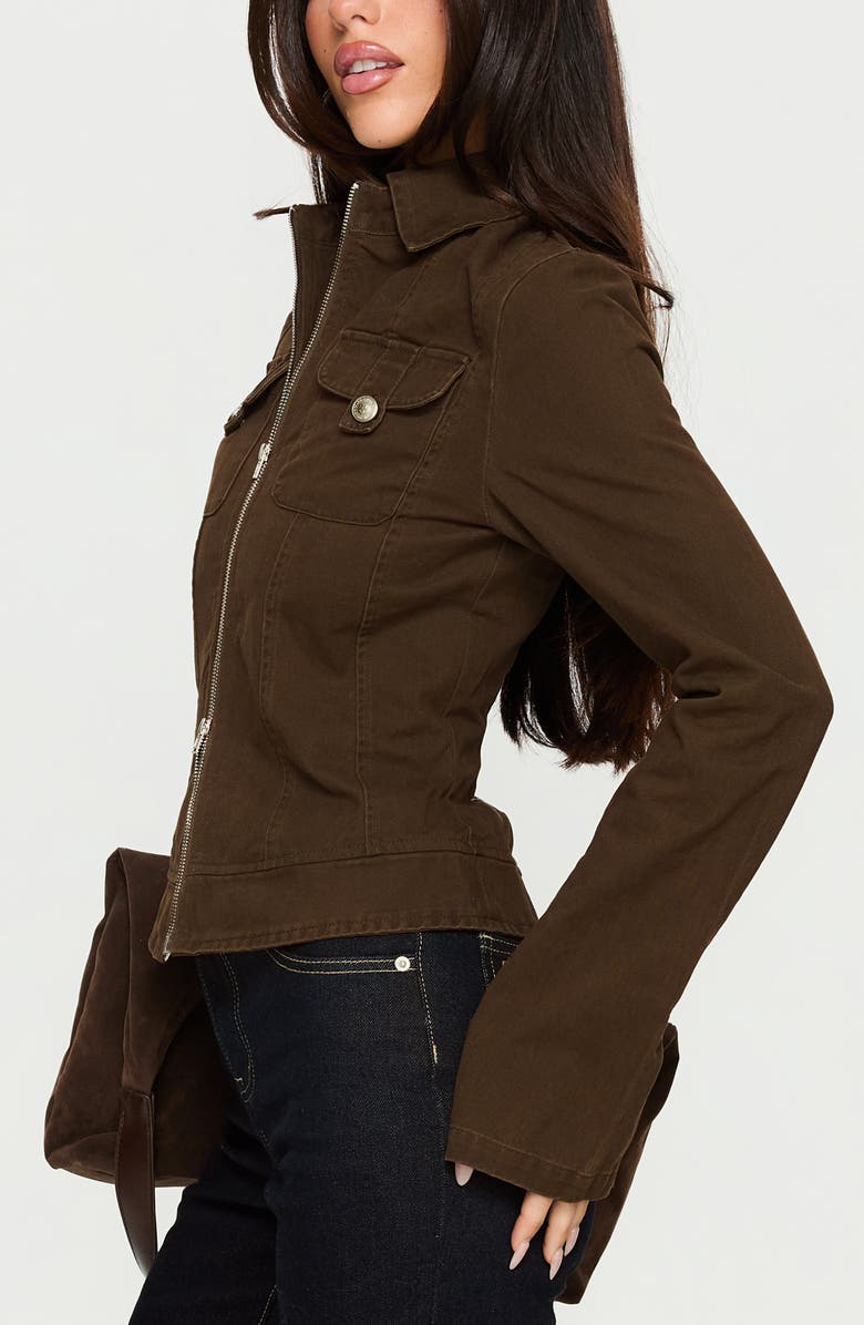 Princess Polly Kelehan Zip Jacket, Alternate, color, Stonewashed Brown