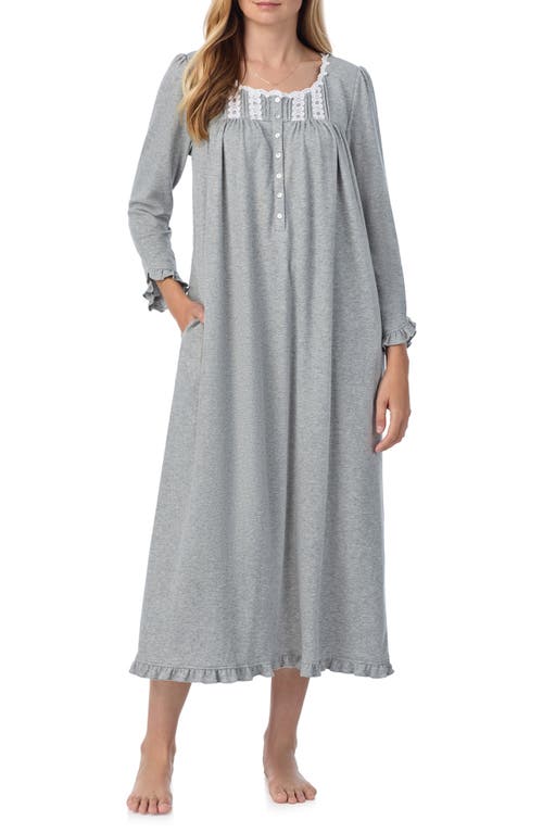 Eileen West Cotton Blend Interlock Ballet Nightgown in Grey Heather 