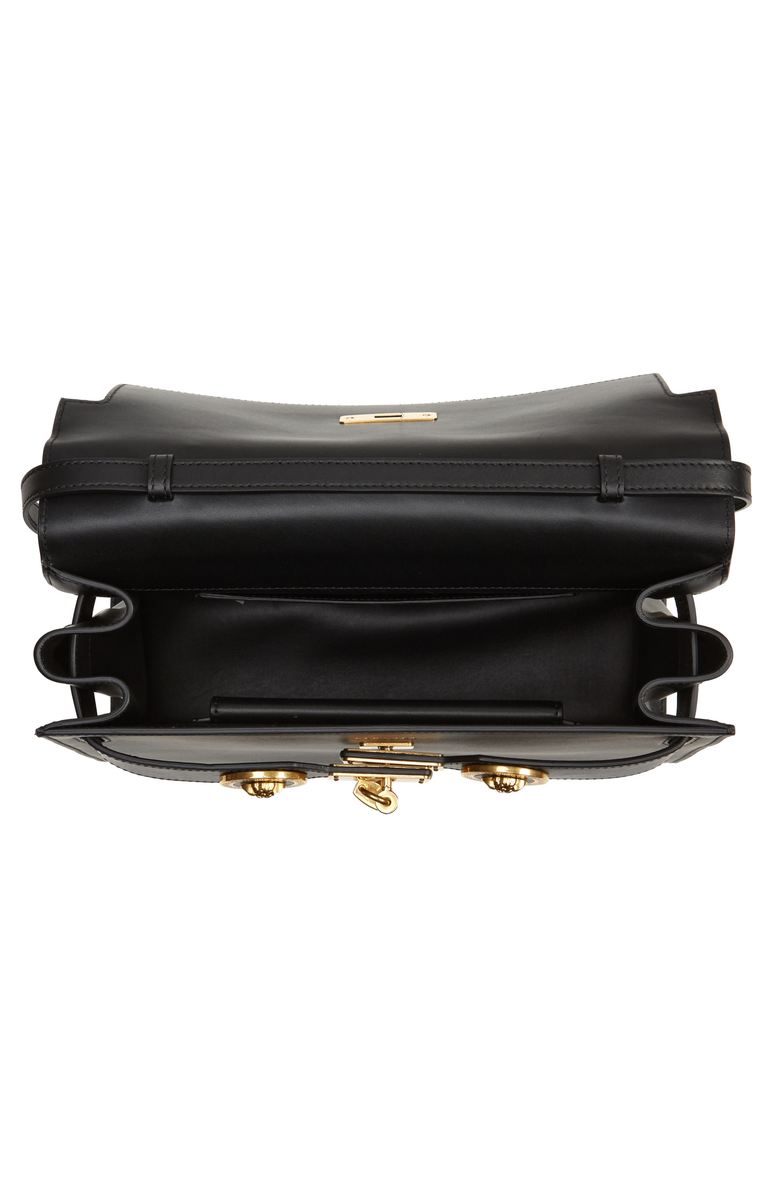 Versace Icon Leather Top Handle Shoulder Bag, Alternate, color, 