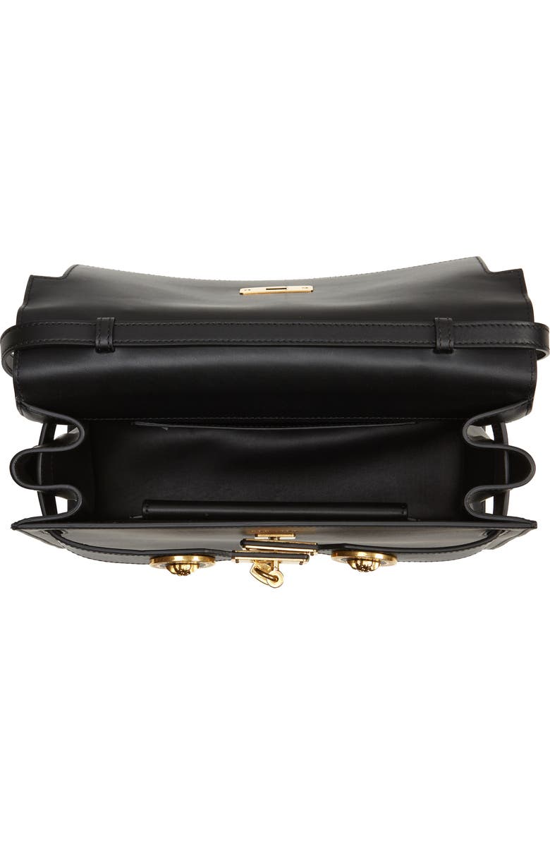 Versace Icon Leather Top Handle Shoulder Bag, Alternate, color,