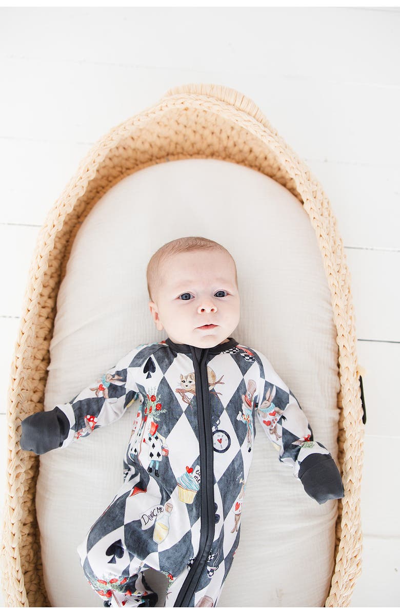 Charlie Lou Baby<sup>®</sup> Alice in Wonderland Double Zipper Convertible Romper, Alternate, color, 