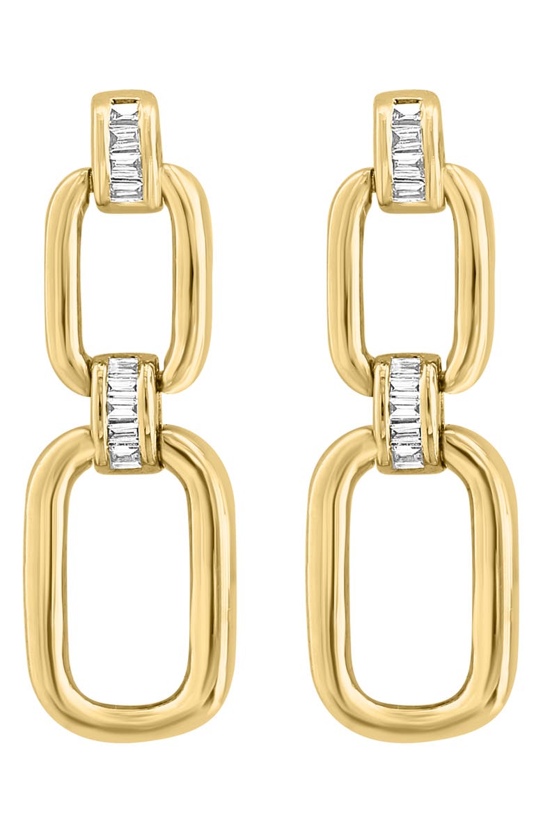 EFFY Diamond Chain Link Drop Earrings, Alternate, color, Gold/White