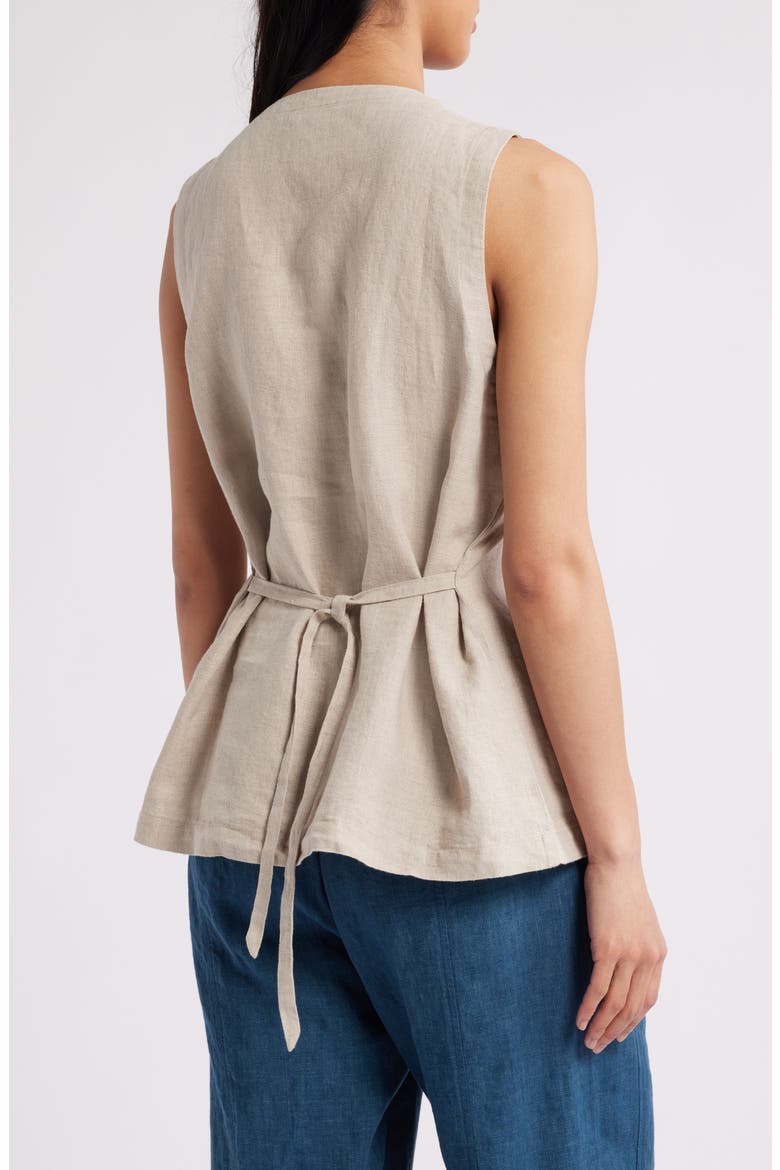 Organic Linen Long Vest, Alternate, color, UNDYED NATURAL