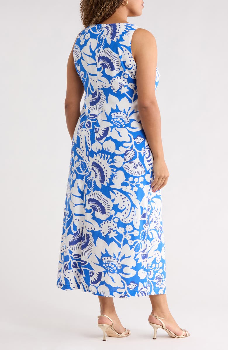 SUGARLIPS Ronan Floral Troy Maxi Dress, Alternate, color, Blue-White