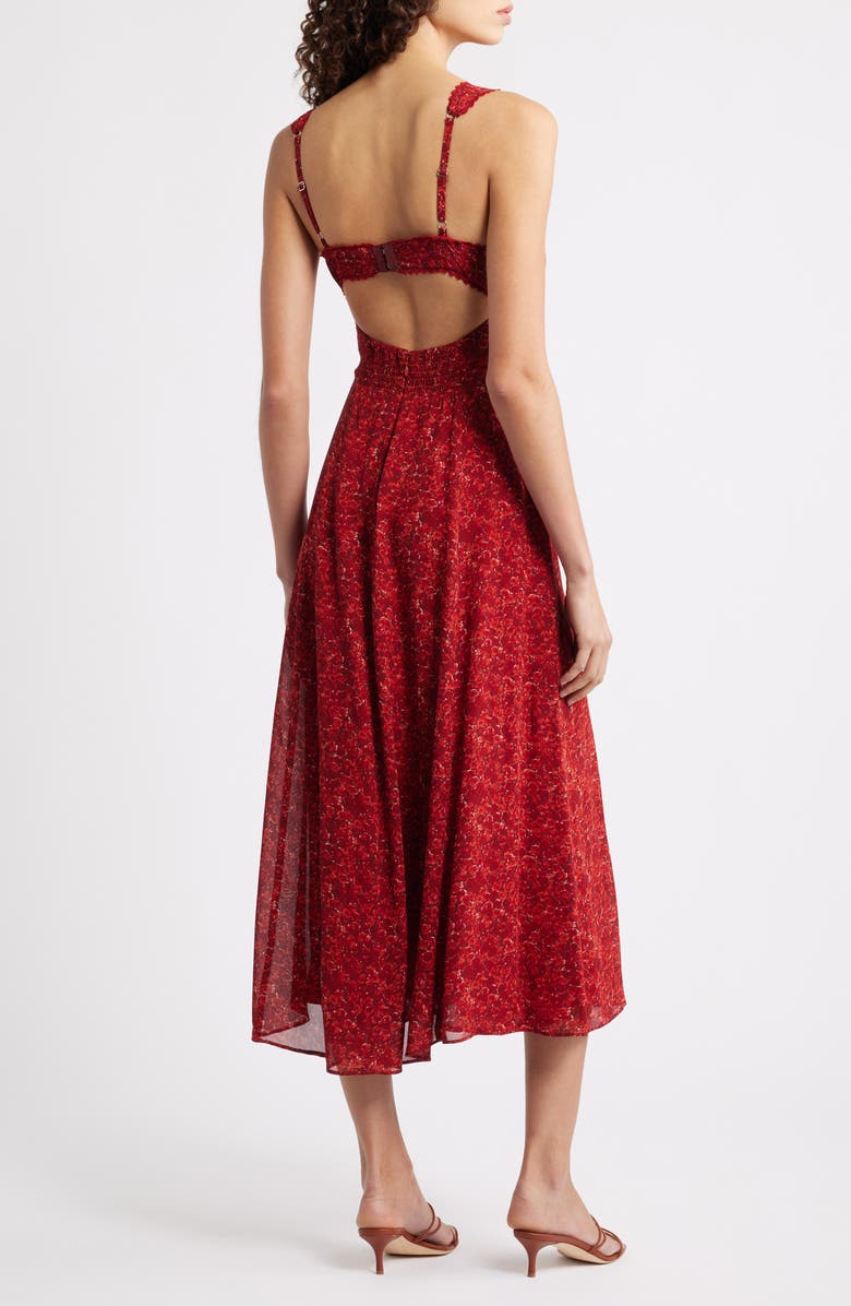 Reformation Lela Floral Print Midi Dress, Alternate, color, Roseanne