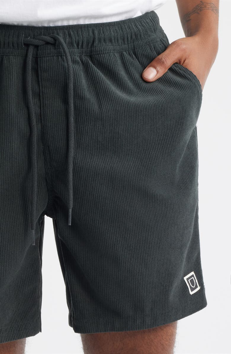 Brixton Everyday Corduroy Shorts, Alternate, color, Vintage Black
