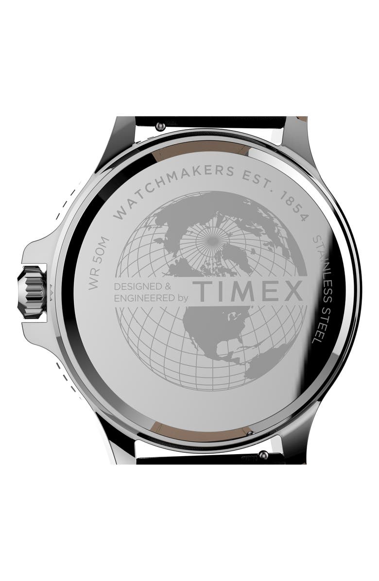 Timex<sup>®</sup> Harborside Leather Strap Watch, 42mm, Alternate, color,