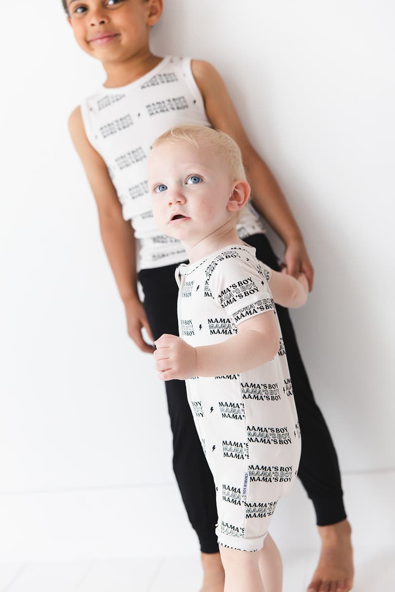 Double Zipper Shortie Romper | Mama's Boy | 6-12M, Alternate, color, Beige