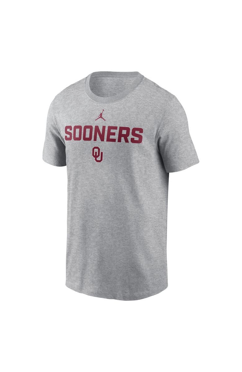 Jordan Brand Men's Jordan Brand Heather Gray Oklahoma Sooners Campus 2-Hit T-Shirt, Alternate, color, Heather Gray