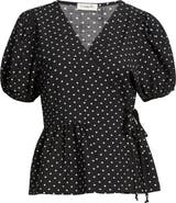 Loveappella Polka Dot Wrap Top