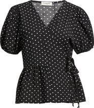 Loveappella Polka Dot Wrap Top