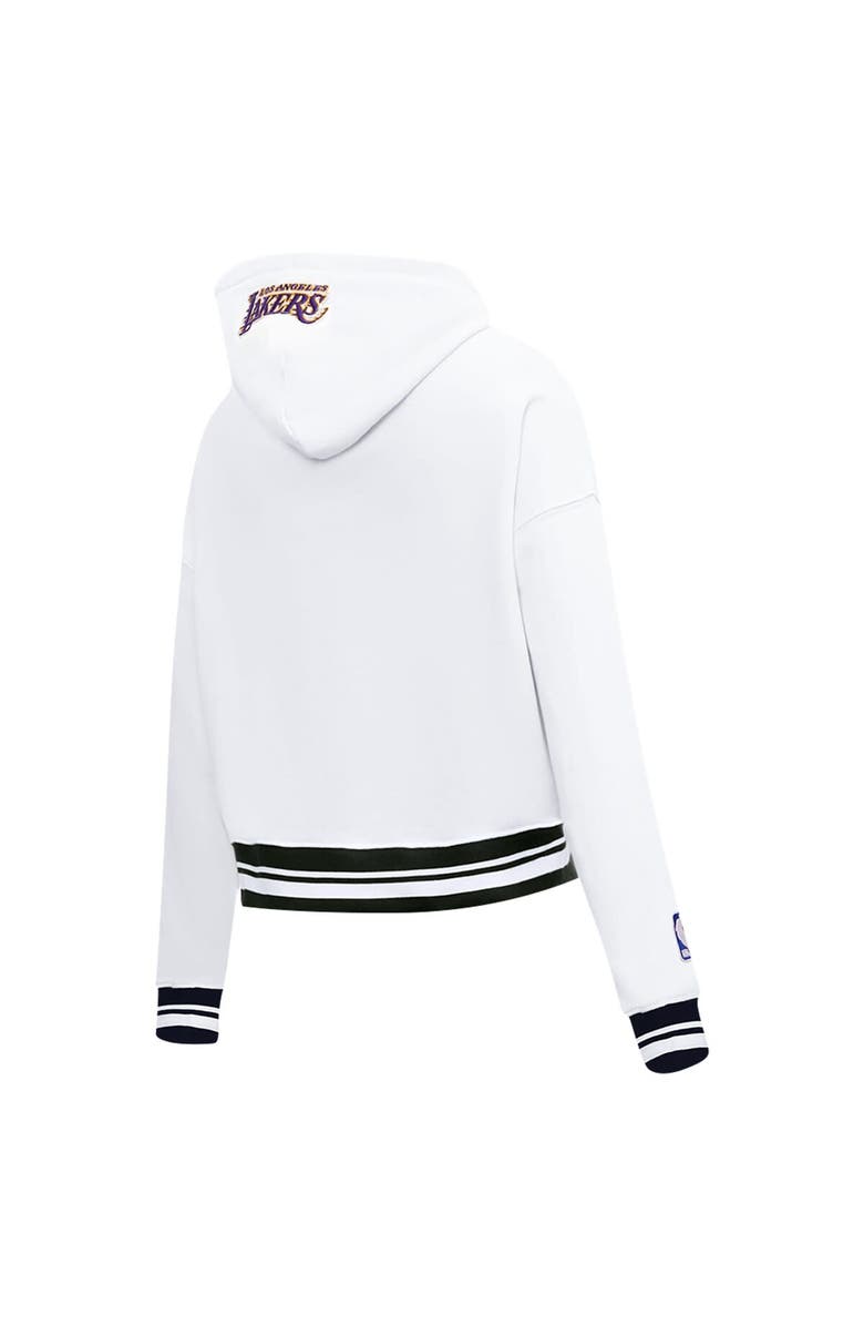 PRO STANDARD Women's Pro Standard White Los Angeles Lakers Script Tail Cropped Pullover Hoodie, Alternate, color, White