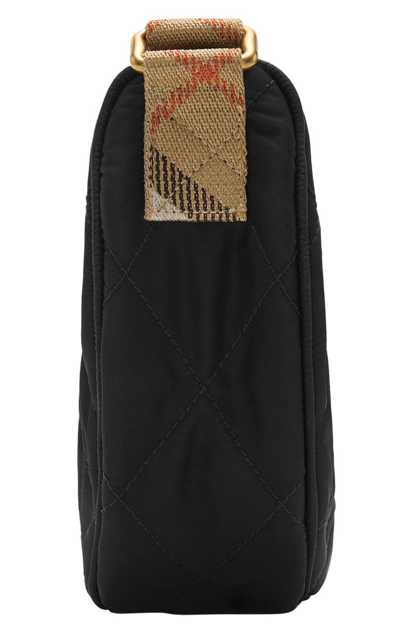 Burberry Horseshoe Quilted Nylon Crossbody Bag, Alternate, color, 