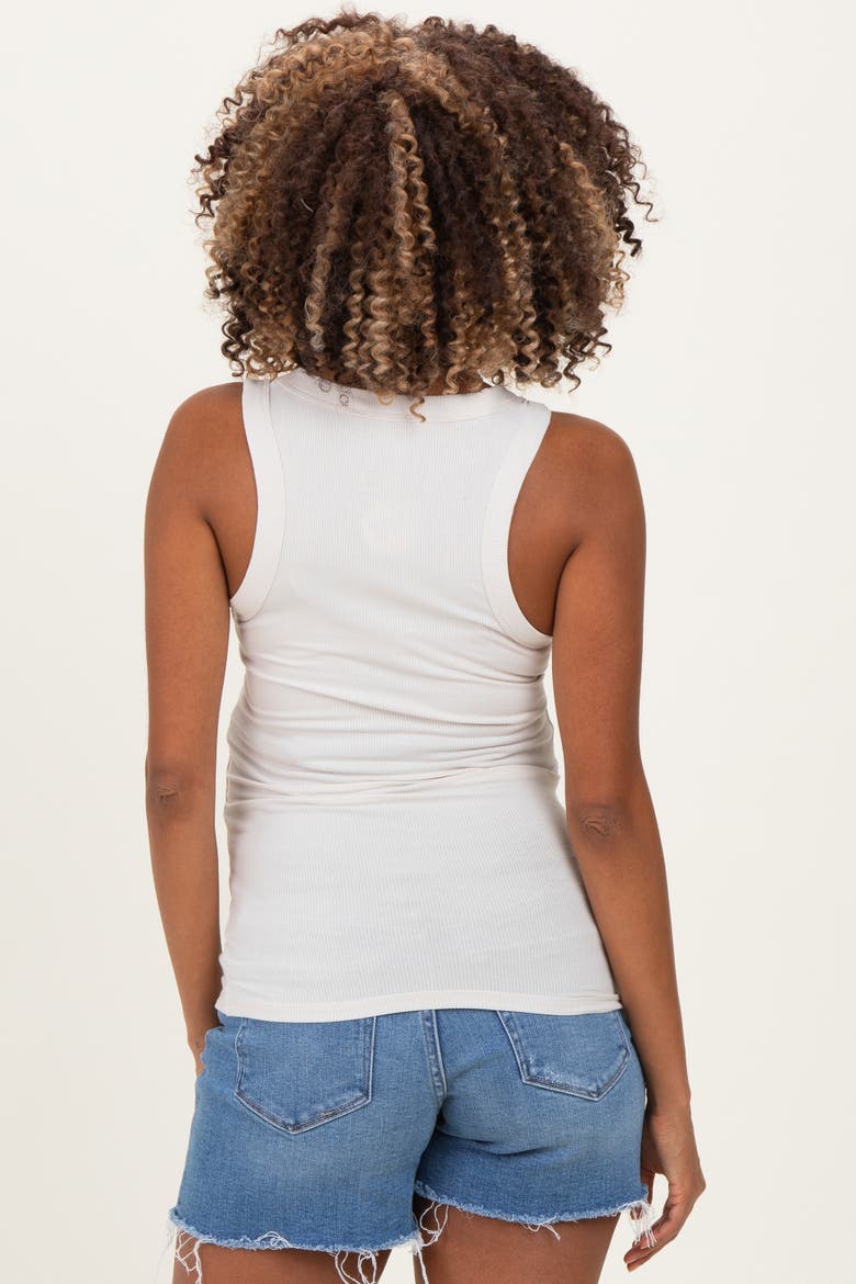 Ribbed Scoop Neck Tank Top, Alternate, color, Cream