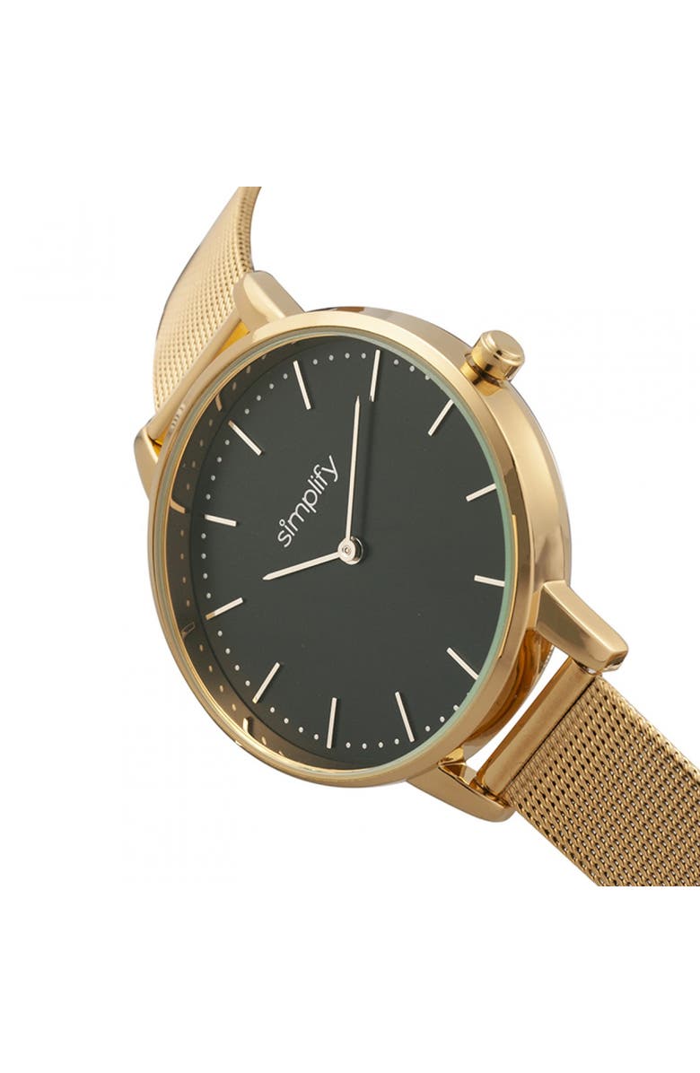 SIMPLIFY The 5800 Mesh Bracelet Watch, Alternate, color, Gold/Black