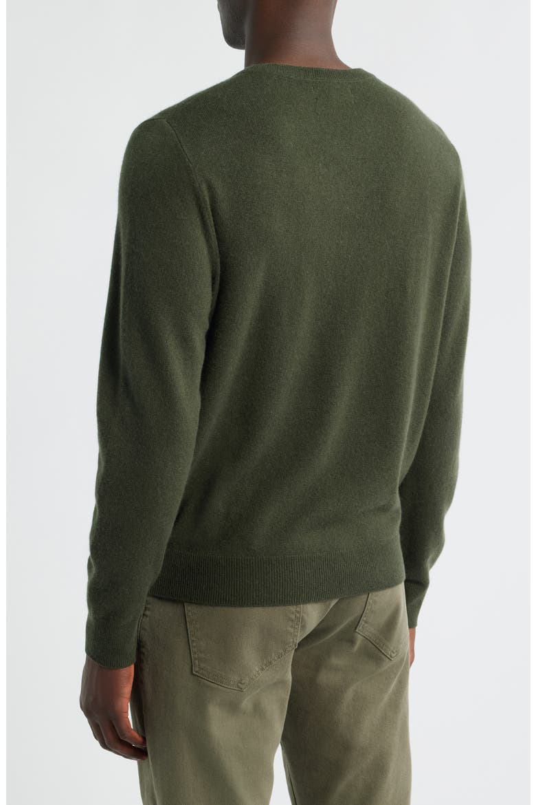 Cashmere V-Neck Sweater, Alternate, color, GREEN DUFFLE