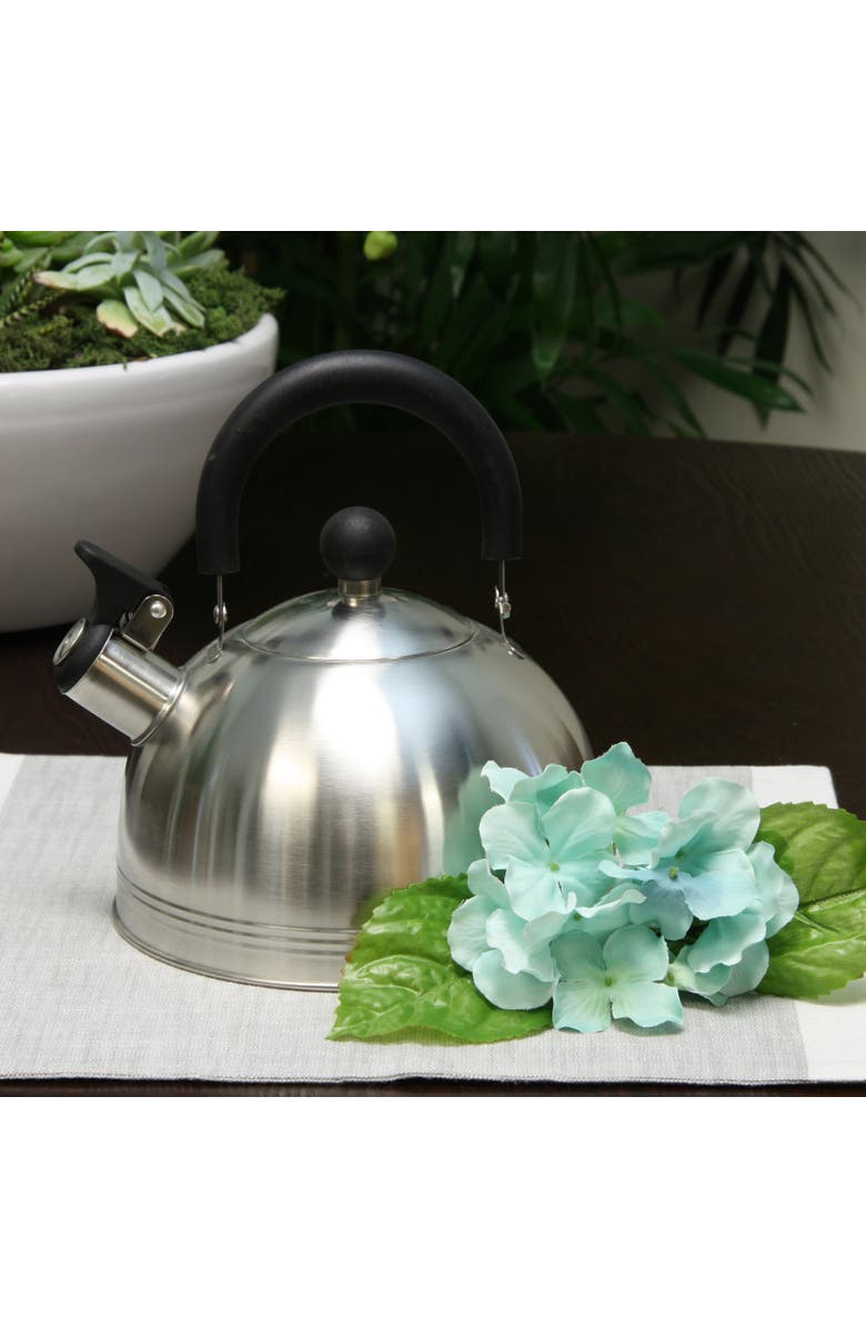 MR COFFEE Carterton 1.5 Qt Stainless Steel Whistling Tea Kettle, Alternate, color, Metallic Silver