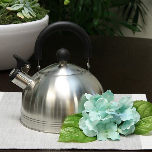 Mr Coffee Carterton 1.5 Qt Stainless Steel Whistling Tea Kettle In Silver