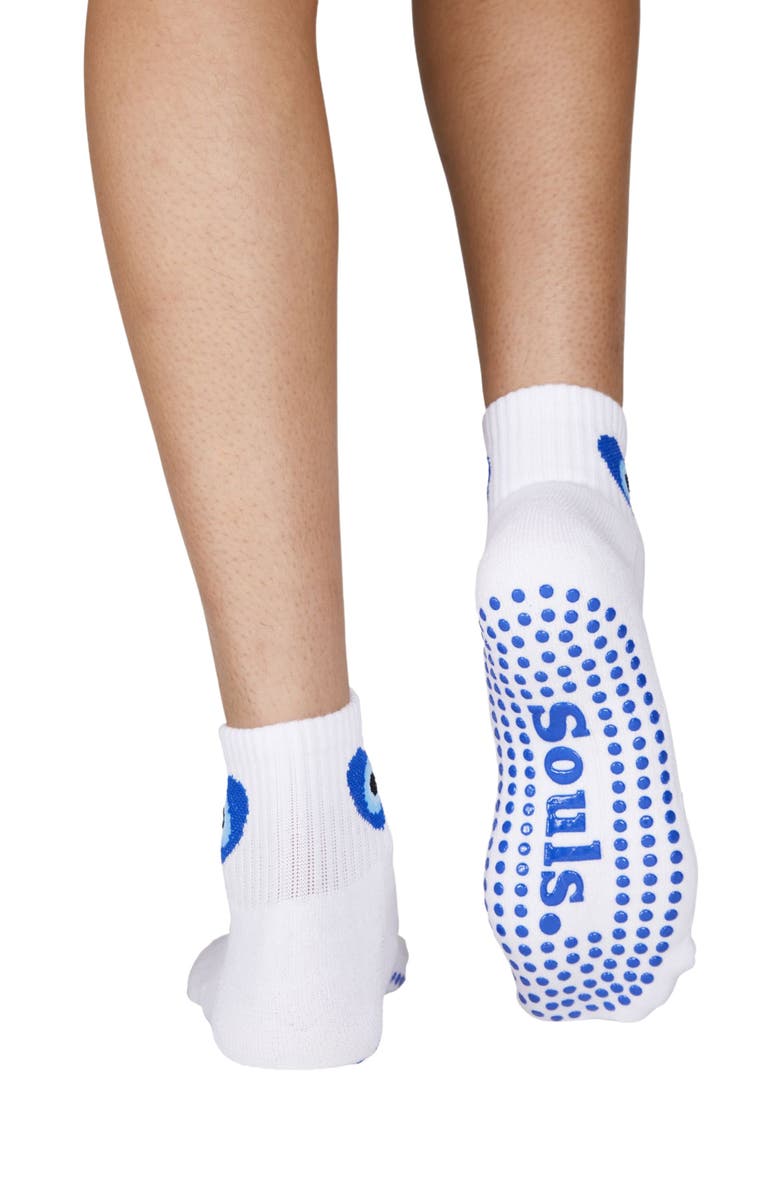 Souls. Evil Eye Ankle Grip Socks, Alternate, color, White