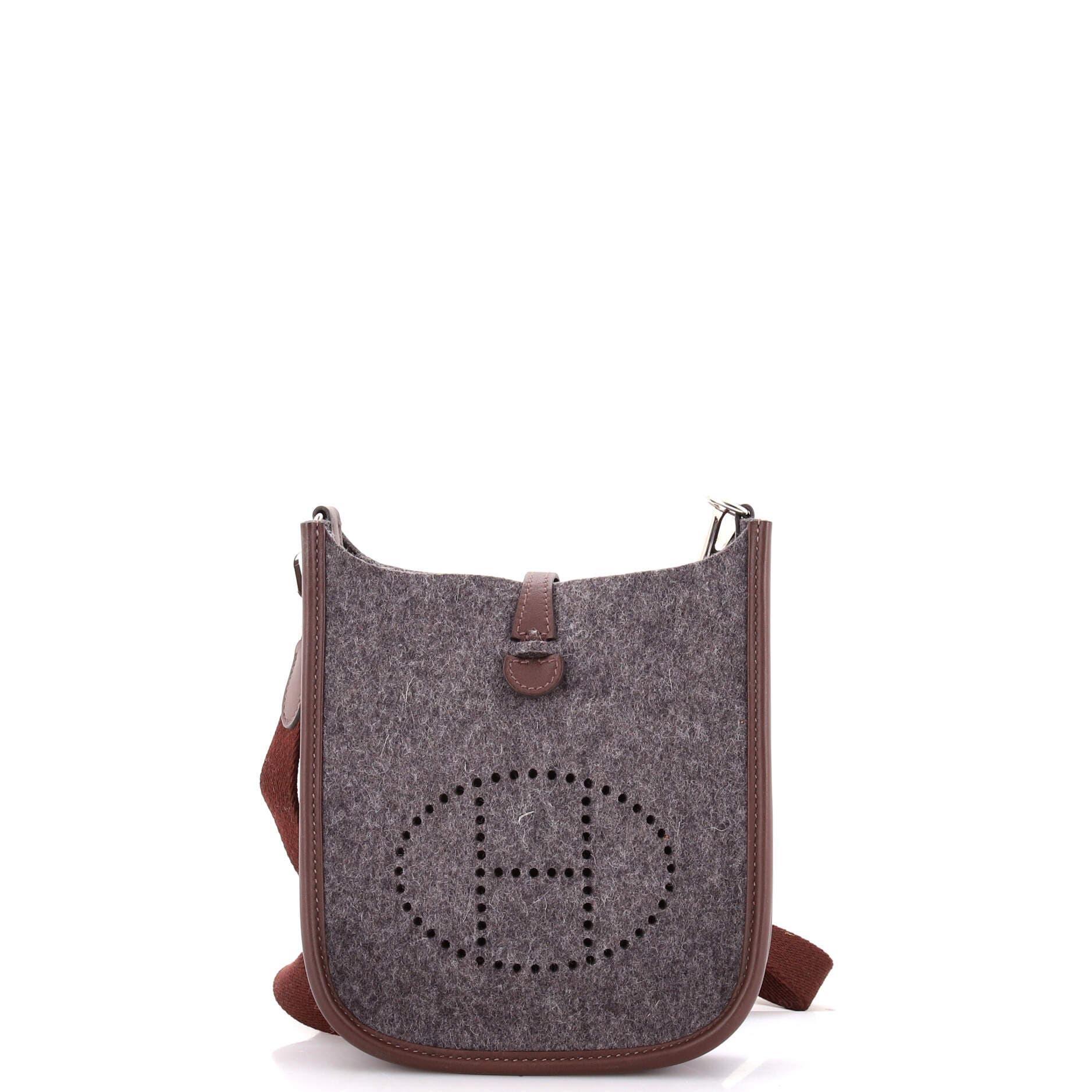 Pre-Owned Hermes Evelyne Bag Gen III Felt TPM, Main, color, Gris Moyen