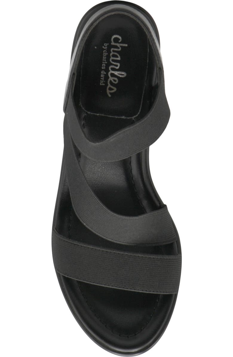Charles David Classical Ankle Strap Platform Wedge Sandal, Alternate, color, Black