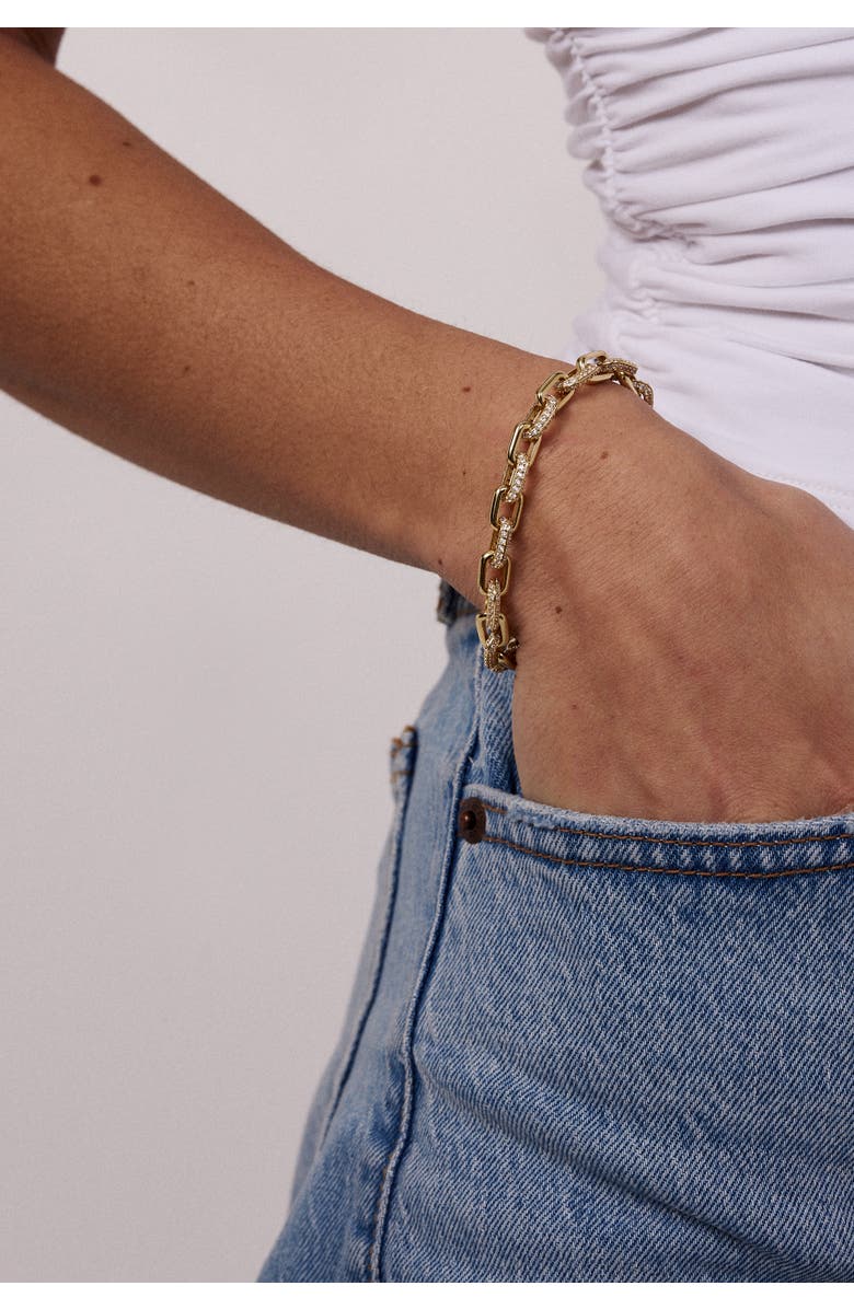 Electric Picks Headliner Link Chain Bracelet, Alternate, color, Yellow Gold