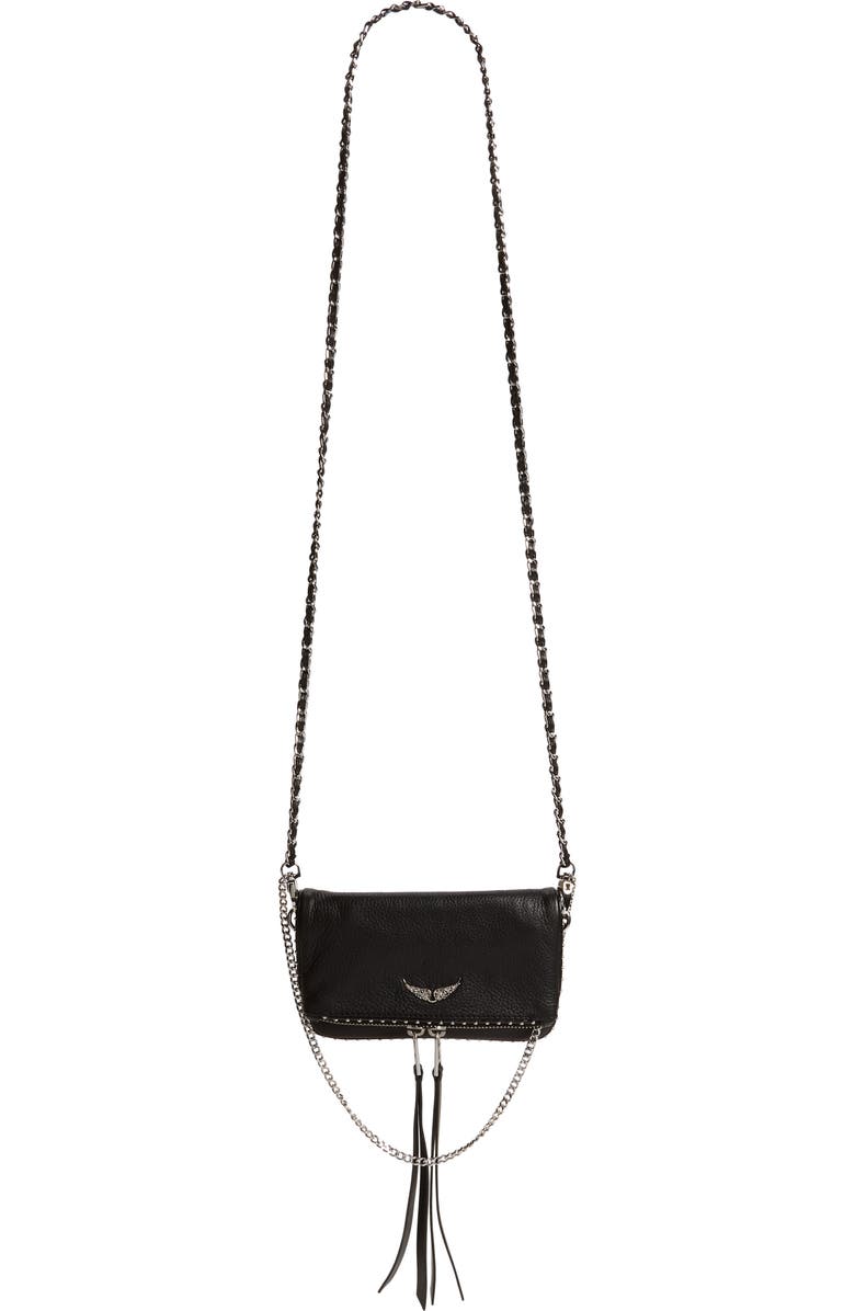 Zadig & Voltaire Rock Nano Leather Crossbody Bag, Alternate, color,