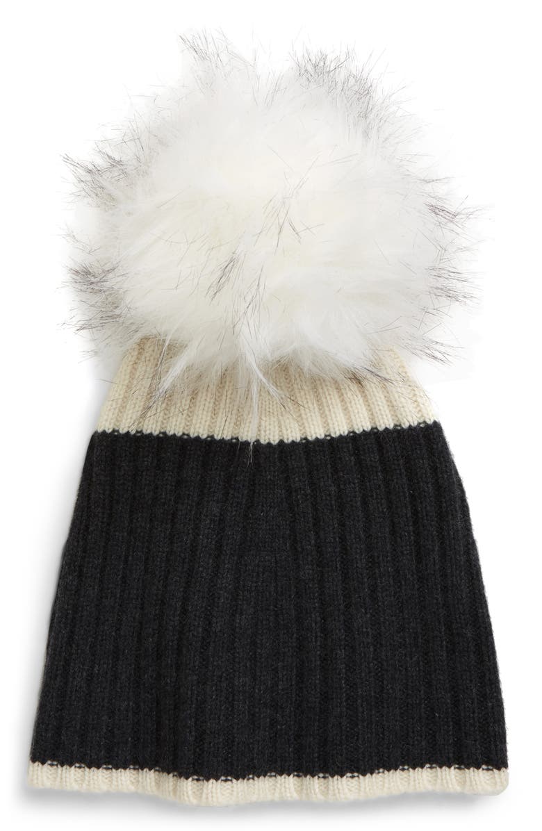Halogen<sup>®</sup> Colorblock Cashmere Beanie, Main, color, 