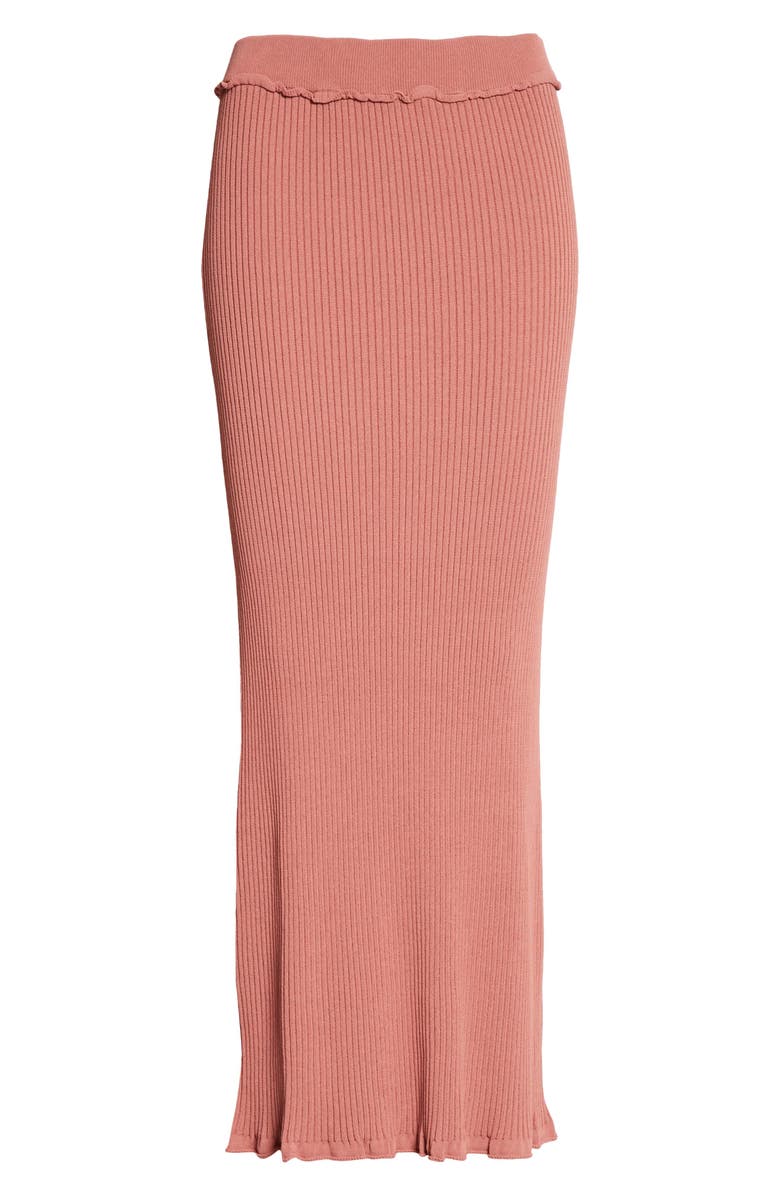 Altuzarra Turley Rib Ruffle Knit Skirt, Alternate, color, 