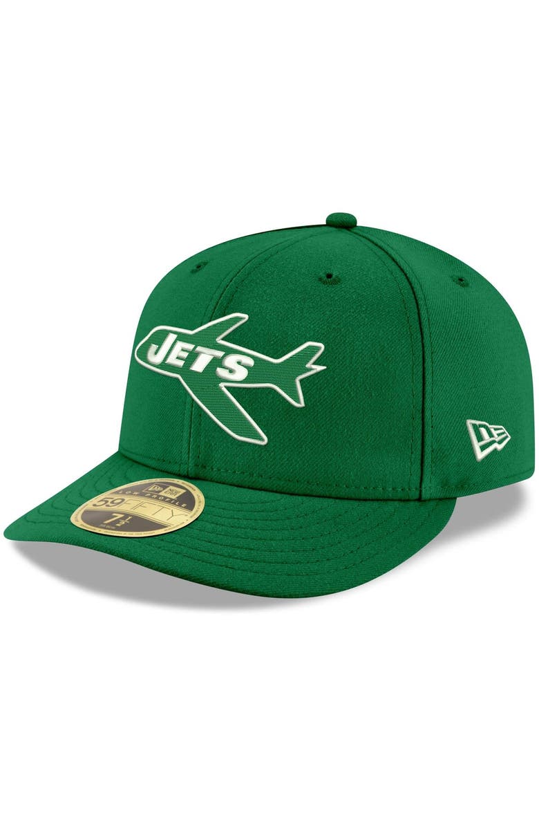 New Era Men's New Era Kelly Green New York Jets Omaha Throwback Low Profile 59FIFTY Fitted Hat, Main, color, 