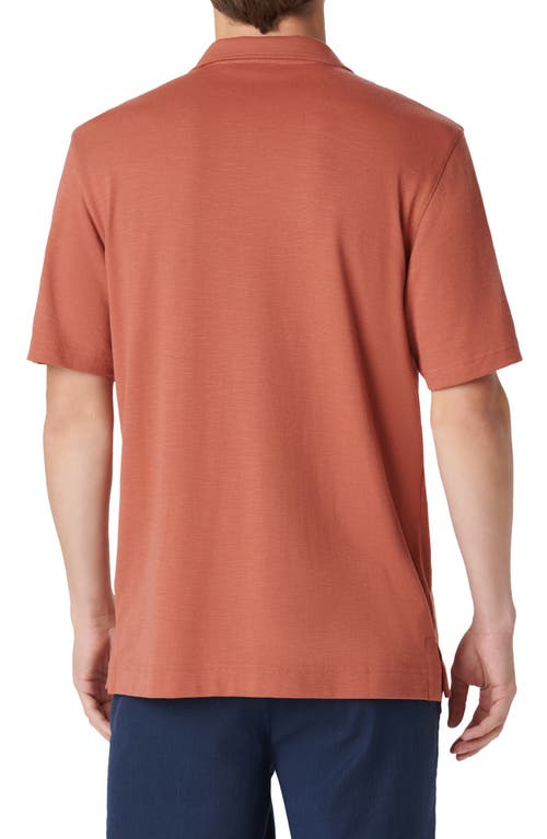 Bugatchi Knit Camp Shirt In Sienna