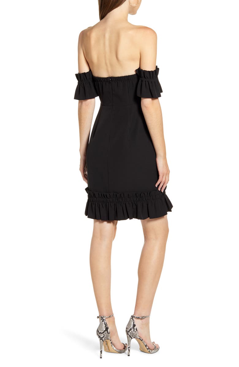 Endless Rose Ruffle Detail Off the Shoulder Body-Con Dress, Alternate, color, 