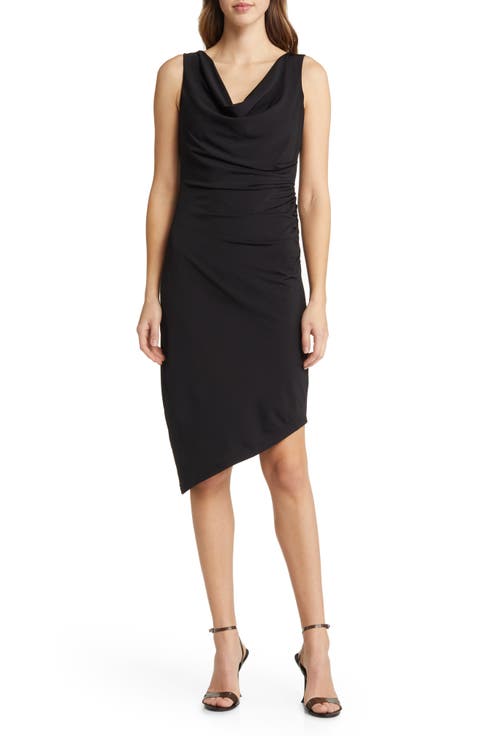 Cowl Neck Jersey Midi Dress