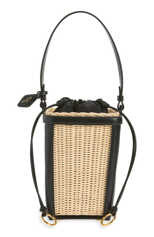 Alaïa Woven Rattan Basket Bag in Noir 999 at Nordstrom