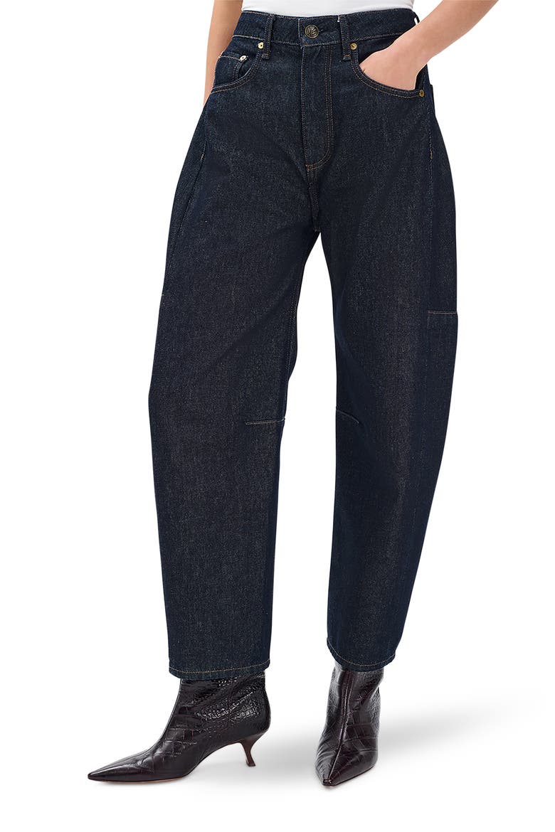 Charlie Super High Waist Crop Barrel Jeans, Main, color, TWTRI