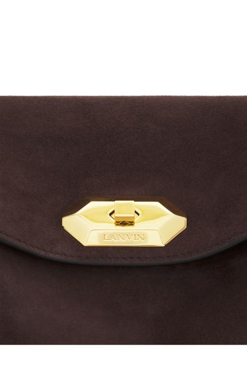 Lanvin Compagnon Asymmetrical Bag In Suede In Brown