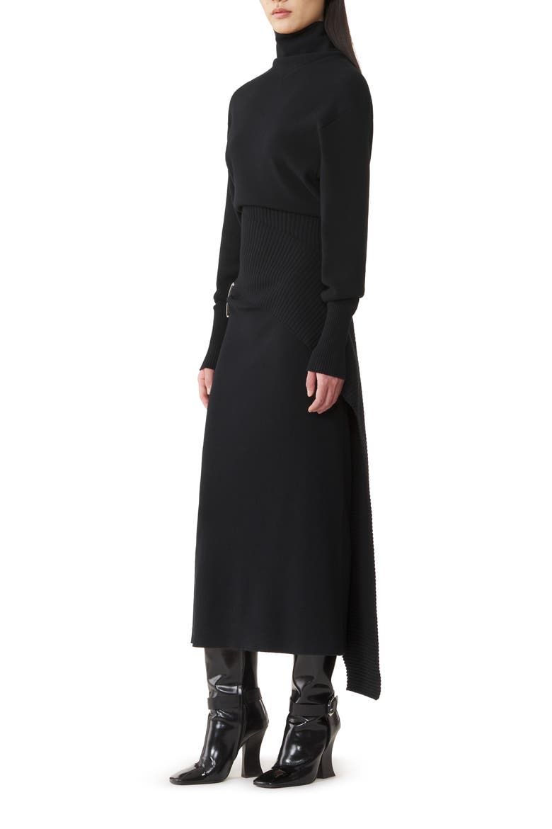 Wool And Cashmere Midi Dress, Alternate, color, Black