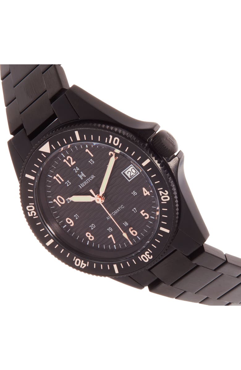 Heritor Automatic Calder Bracelet Watch w/Date, Alternate, color, Black