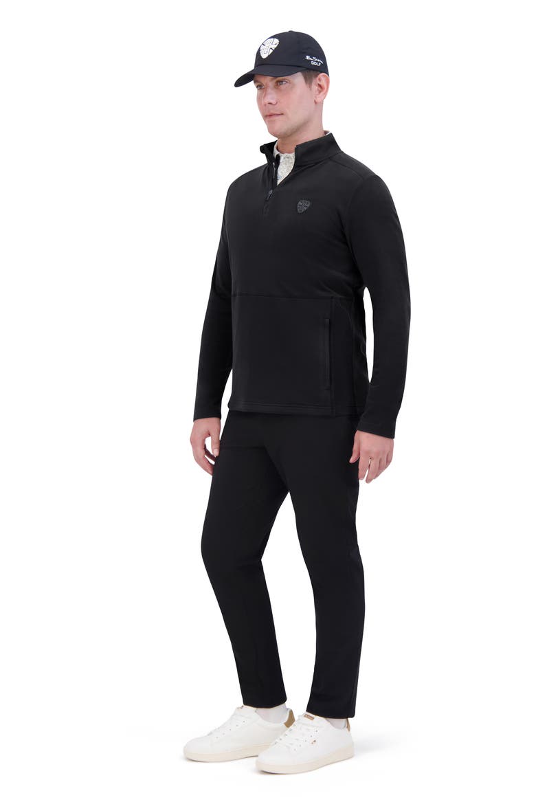 Quarter Zip Golf Sweatshirt, Alternate, color, BLACK