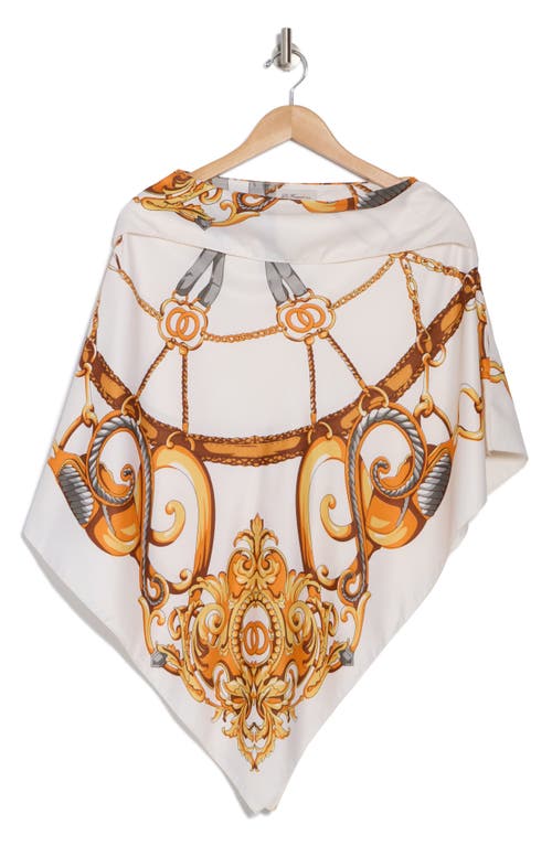 La Fiorentina Chain Print Poncho In Ivory