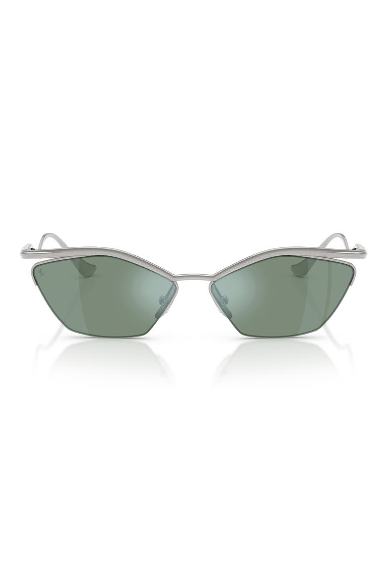 59mm Cat Eye Sunglasses, Main, color, SILVER BRUSHED / LIGHT BLUE