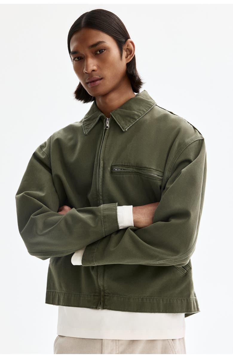 H&M Collared Jacket, Alternate, color, Khaki Green