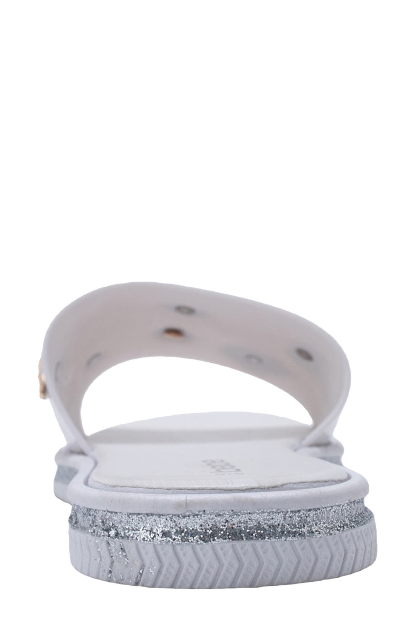 Charm Slide Sandal, Alternate, color, WHITE