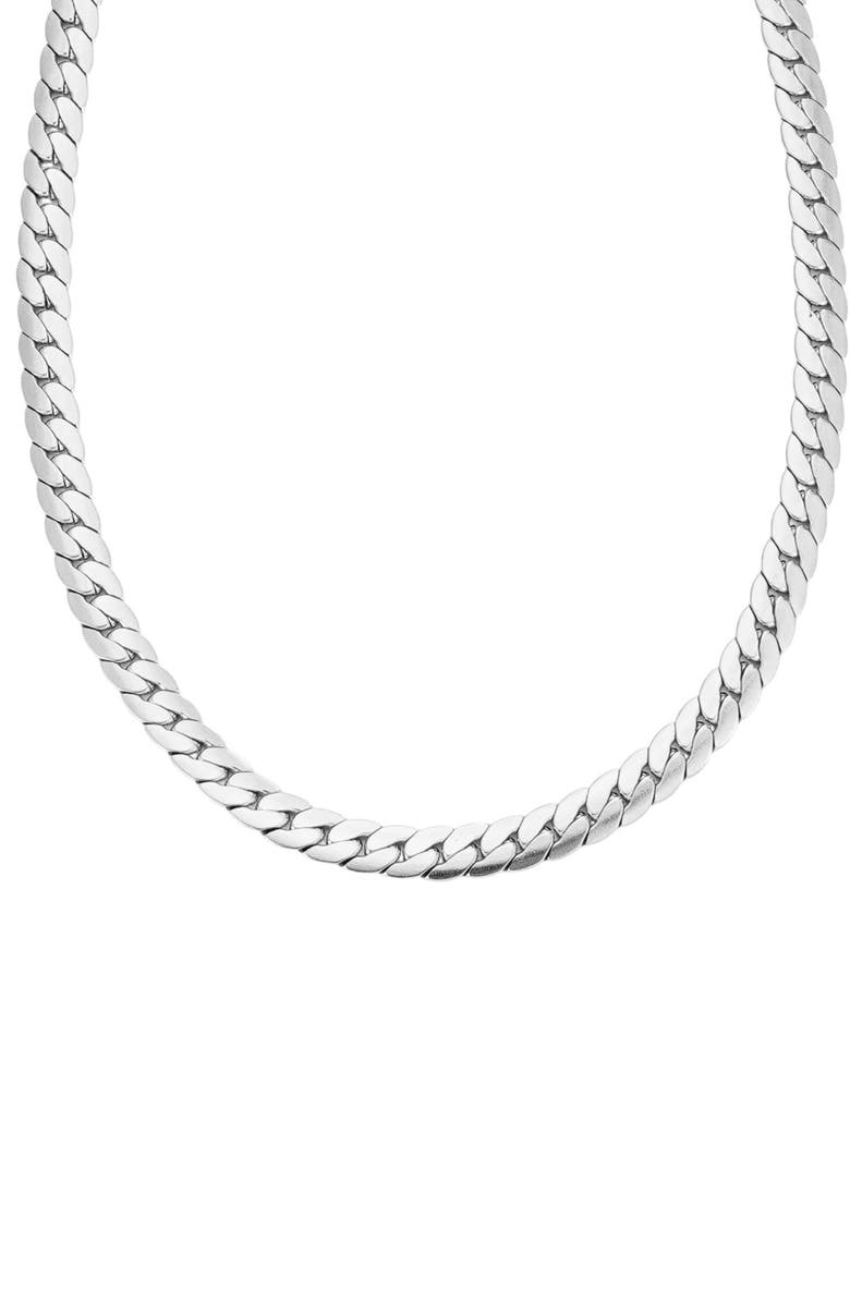 Adornia Men's Curb Chain Necklace, Alternate, color, Silver