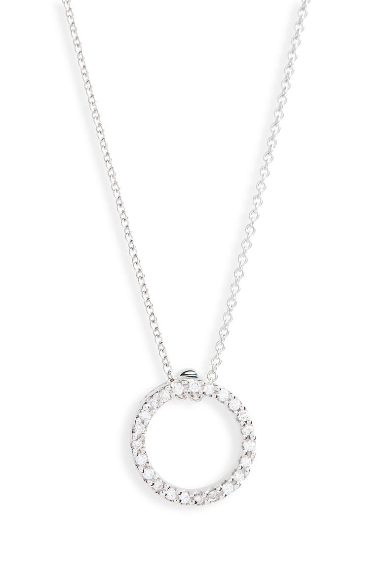 'Tiny Treasures' Small Diamond Circle Pendant Necklace, Alternate, color, WHITE GOLD