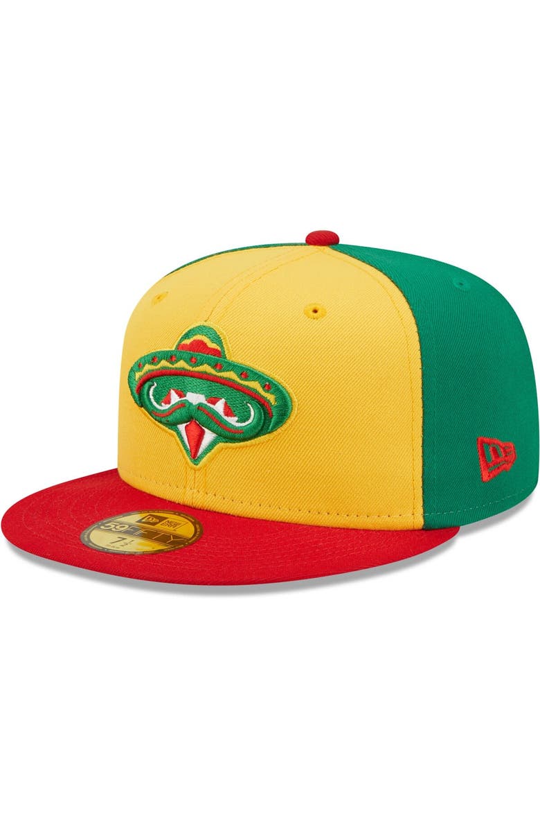 New Era Men's New Era Yellow/Red Diamantes de Arkansas Copa De La Diversion 59FIFTY Fitted Hat, Main, color, 