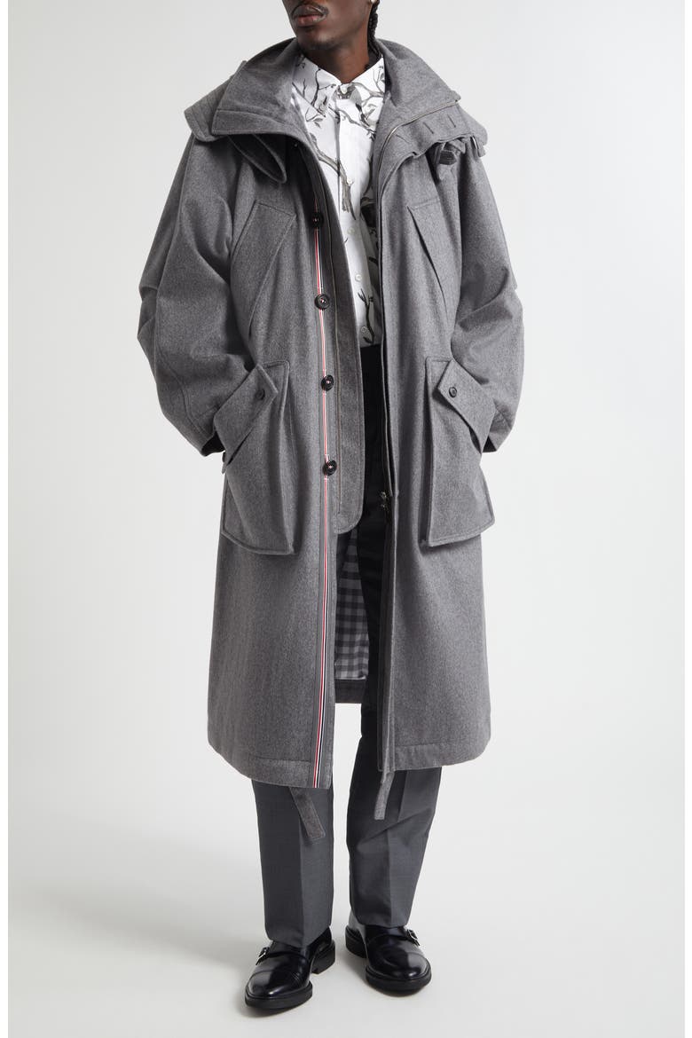 Waterproof Cashmere Parka With Removable Hood, Alternate, color, MEDIUM GREY