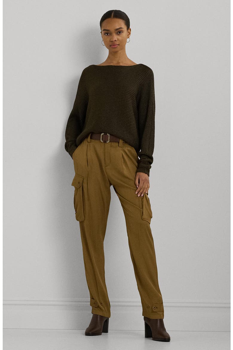 Metallic Boatneck Sweater, Alternate, color, BOTANIC GREEN