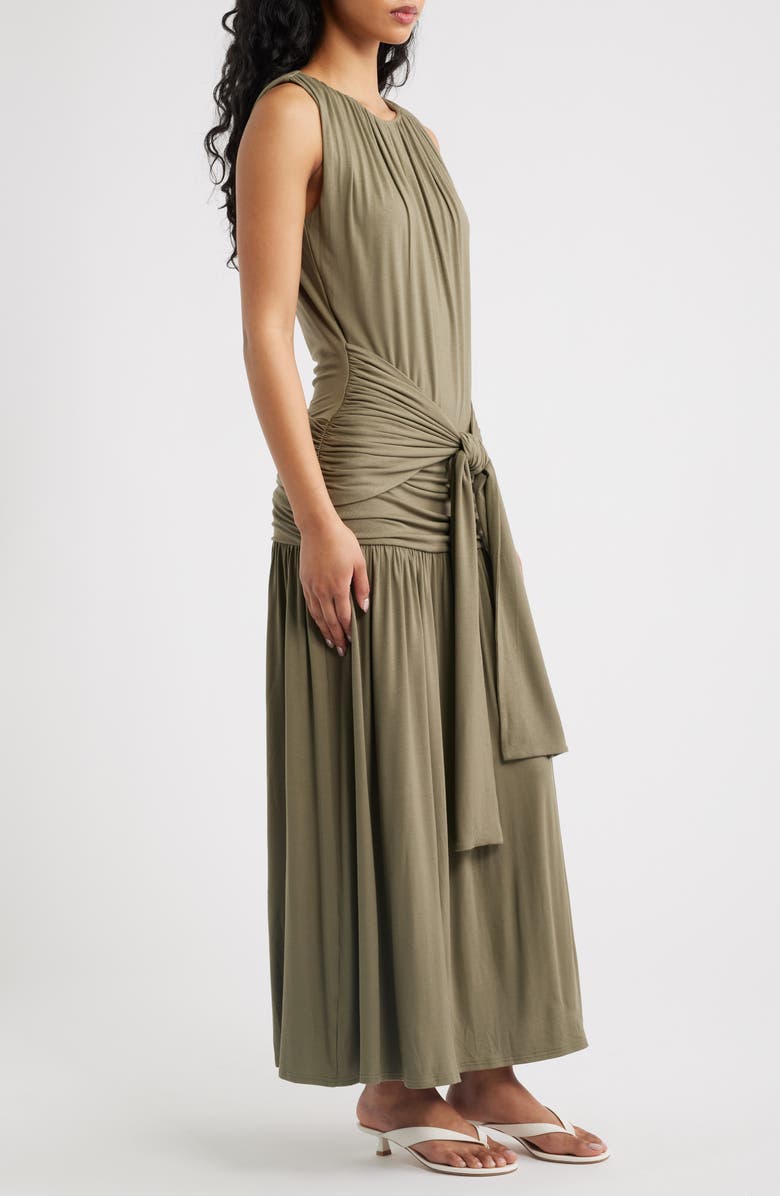 Line & Dot Nua Tie Front Knit Maxi Dress, Alternate, color, Green