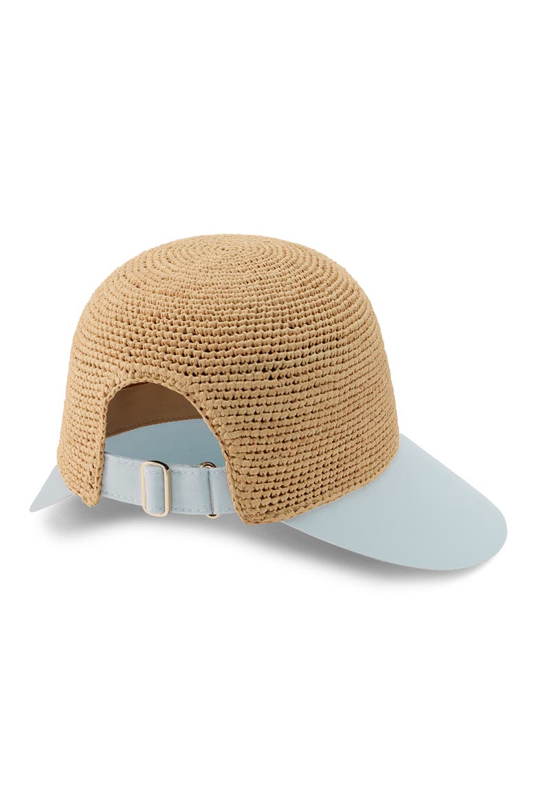 Raffia & Cotton Baseball Cap, Alternate, color, NATURAL/ BREEZE